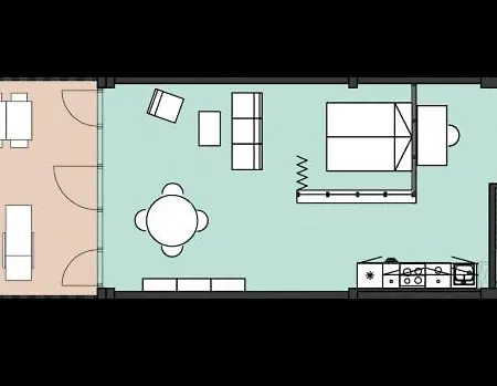 Апартаменты Cool 1-bed With Private Terrace Копенгаген